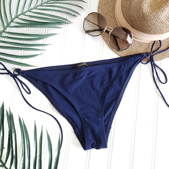 KIKI DE MONTPARNASSE navy blue side tie swim brief classic bikini bottoms S NEW - Picture 1 of 8